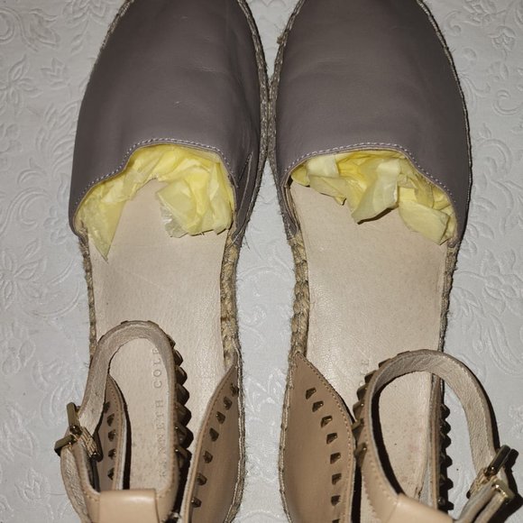 Kenneth Cole New York Purple/Tan Espadrilles with Studded Ankle Strap Size 9.5 - Picture 1 of 5